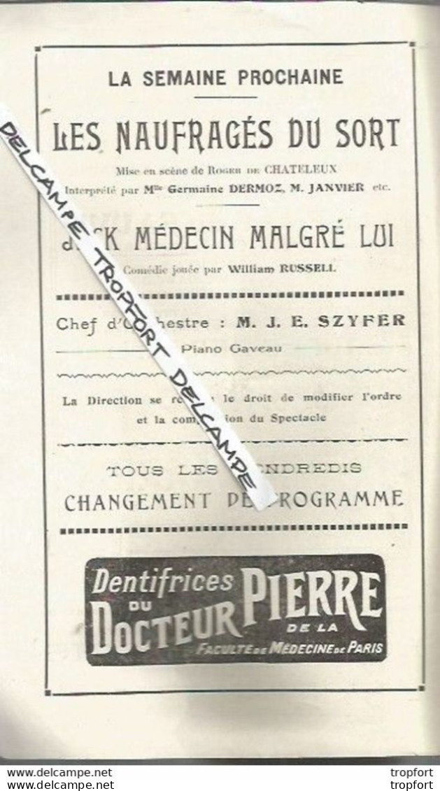 TD / Vintage Program Cinema / Programme Cinéma MARIVAUX CHARLOT David GARRICK 1921 KRI-PLE-BERS Frères - Programme