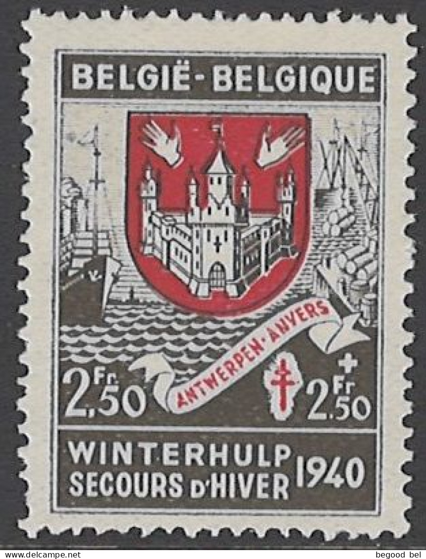 BELGIUM - 1940  - MNH/**  -  COB 545 LUPPI CV3 FOND BLANC -  Lot 26009 - 1931-1960