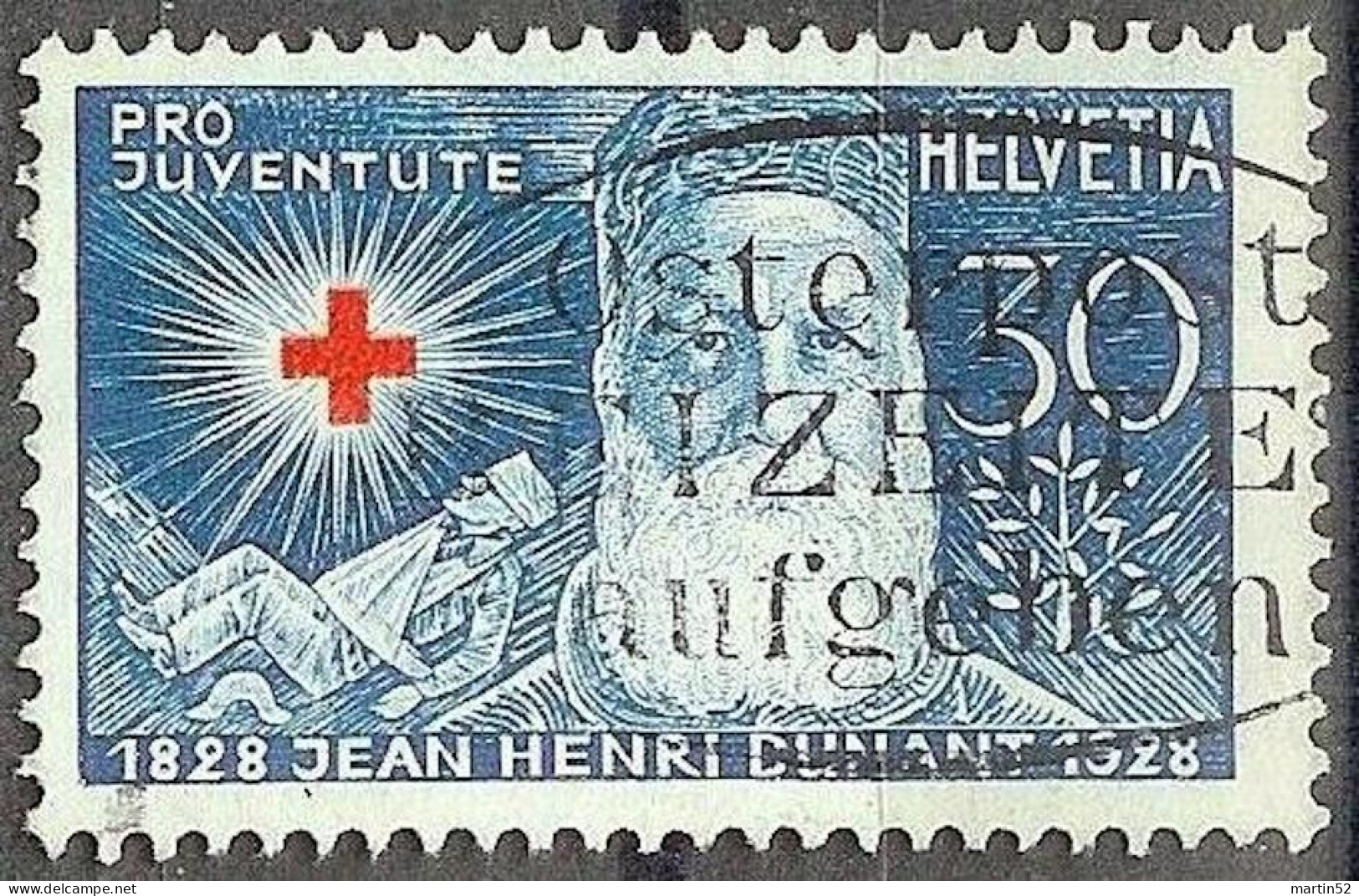 Schweiz Suisse Pro Juventute 1928: Henri Dunant Zu WI 48 Mi 232 Yv 234 Mit ⊙ Osterpost BEIZEITEN Aufgeben (Zu CHF 12.50) - Pascua