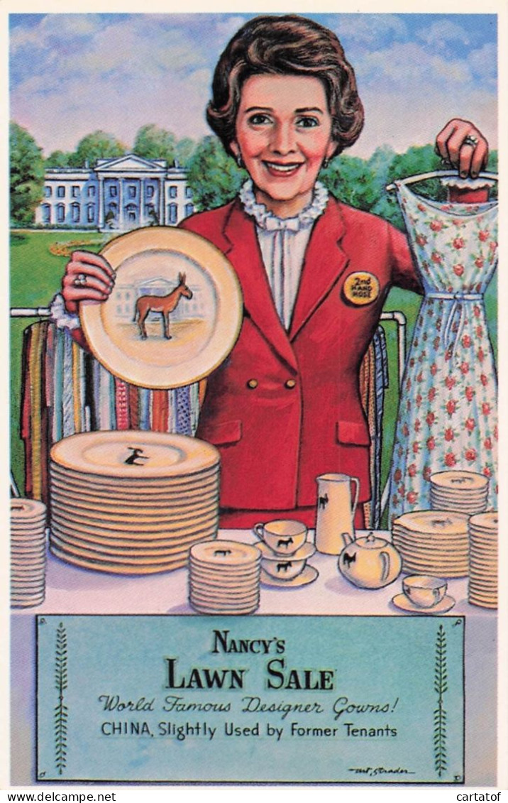 NANCY'S LAWN SALE . ( REAGAN ) .CP Art Strader . Coralie Dixon Sparre . 1982 .  CL-RR. COMIC . CORAL-LEE - Andere & Zonder Classificatie