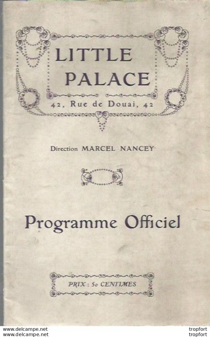 EE Theater Program Programme THEATRE DE DOUAI LITTLE PALACE Cpa Revue Sans VOILES POKER BAR BURTON IGARRA FREY DJIMMY - Programme