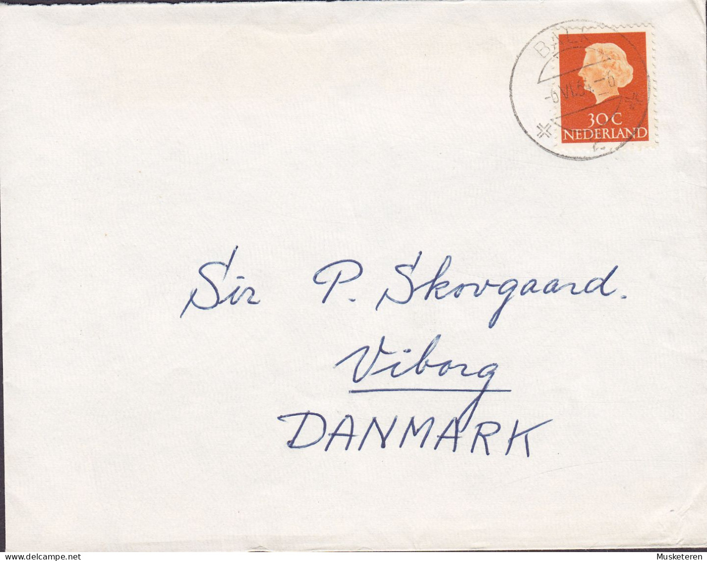 Netherlands BALK (Friesland) 1954 Cover Brief Lettre VIBORG Denmark 30c. Juliana (2 Scans) - Lettres & Documents