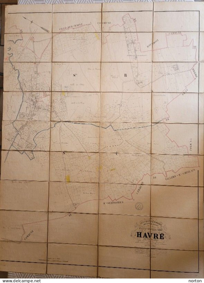 Plan Parcellaire De La Commune De Havré Par P.C. Popp 1842 – 1879 ( Voir Description ) - Verzamelingen