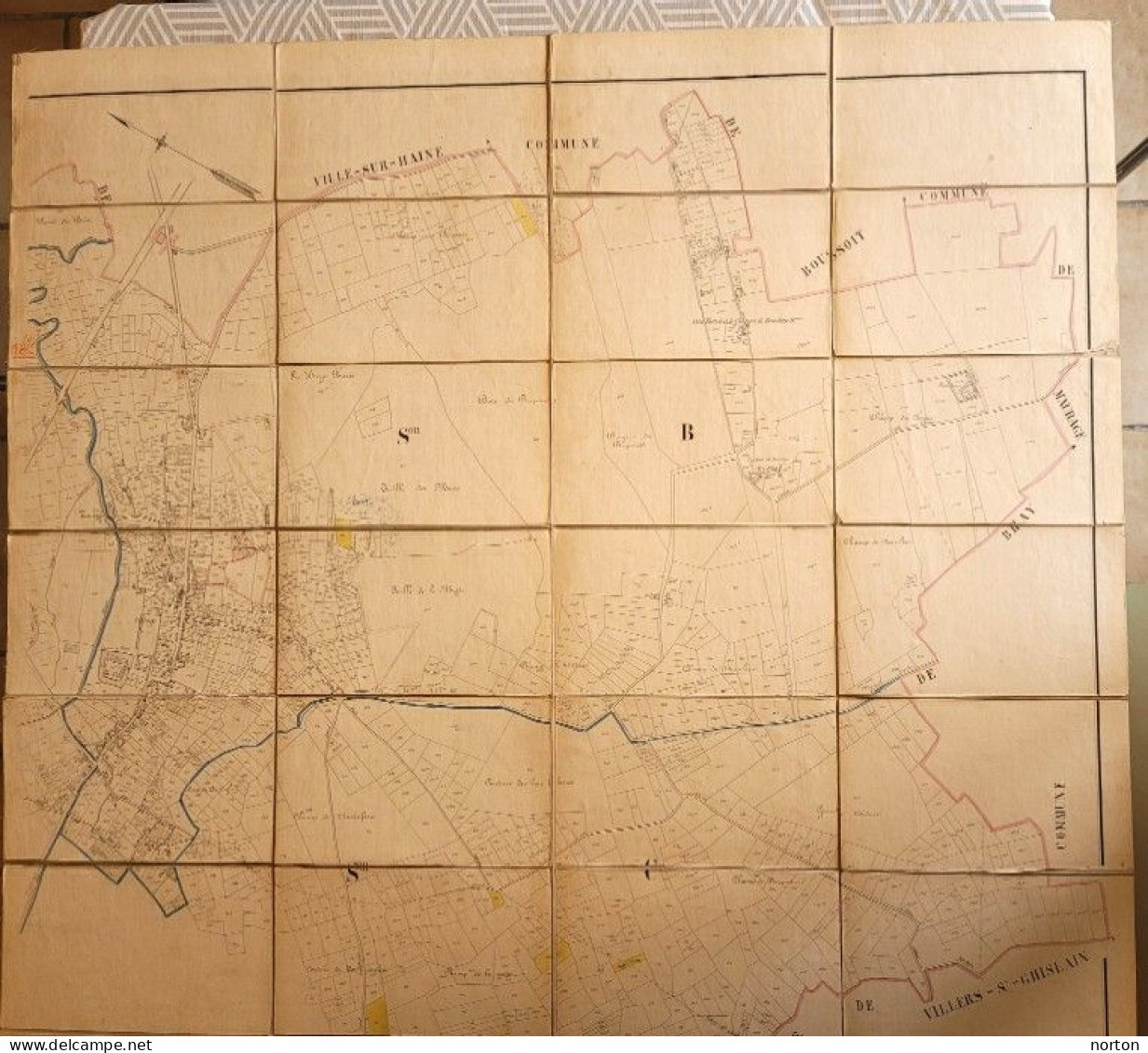 Plan parcellaire de la commune de Havré par P.C. Popp 1842 – 1879 ( voir description )