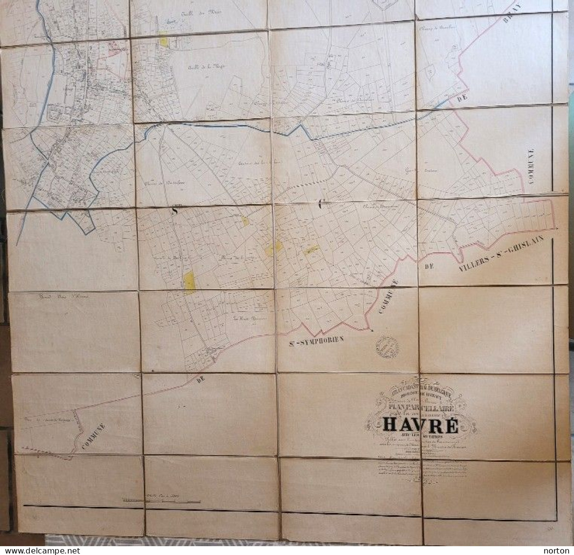 Plan parcellaire de la commune de Havré par P.C. Popp 1842 – 1879 ( voir description )