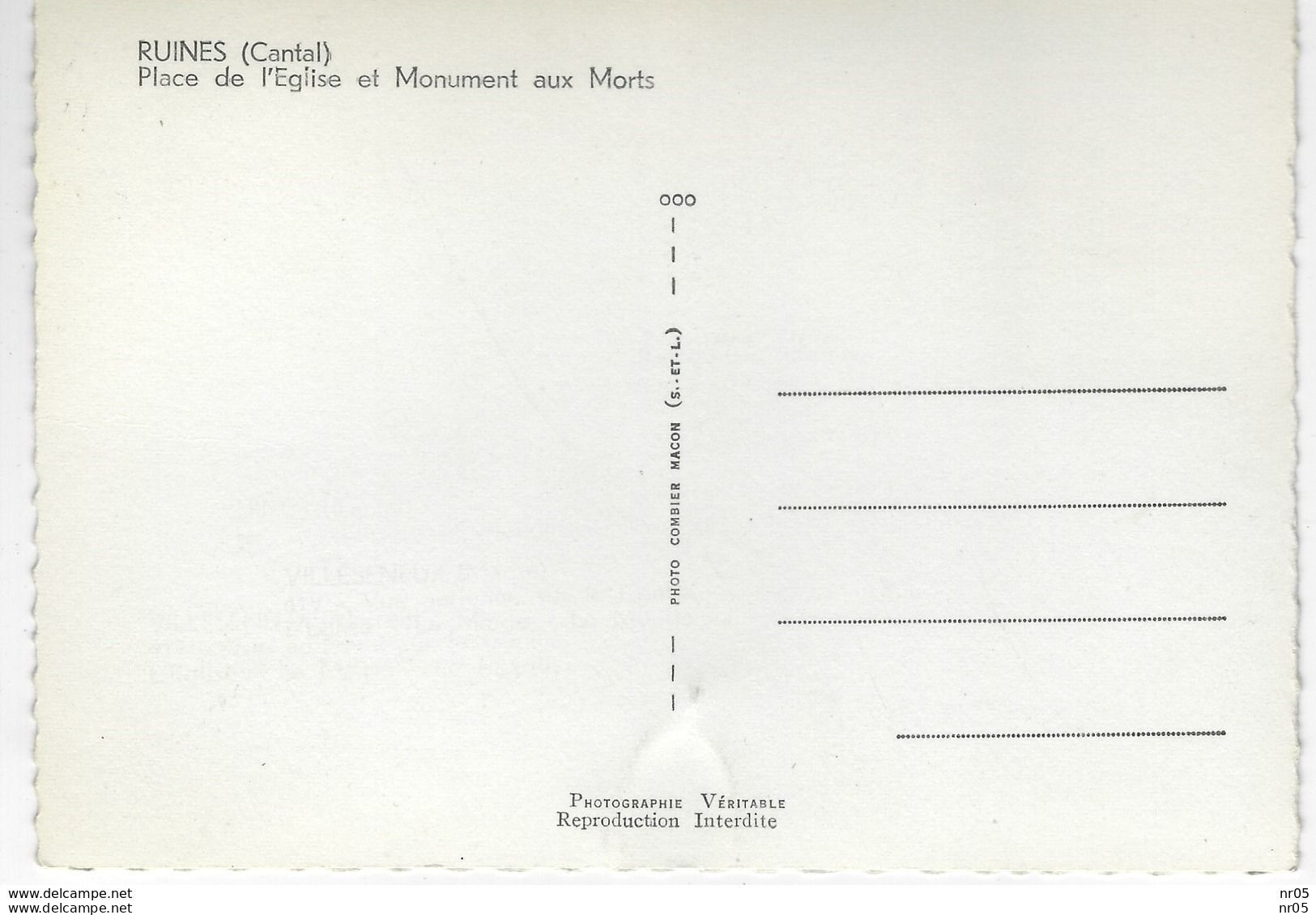 15 - RUINES ( Cantal ) - Place De L'Eglise Et Le Monument Aux Morts - Other & Unclassified