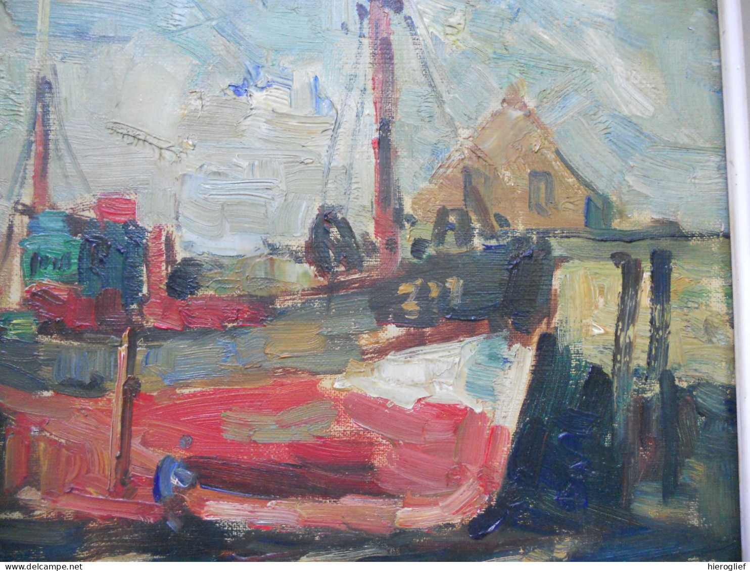 ROTSAERT Jules - Schilderij O/D Peinture HST Painting MARINE Zeilschepen Schepen Kade Landschap Brugse School Brugge - Huiles