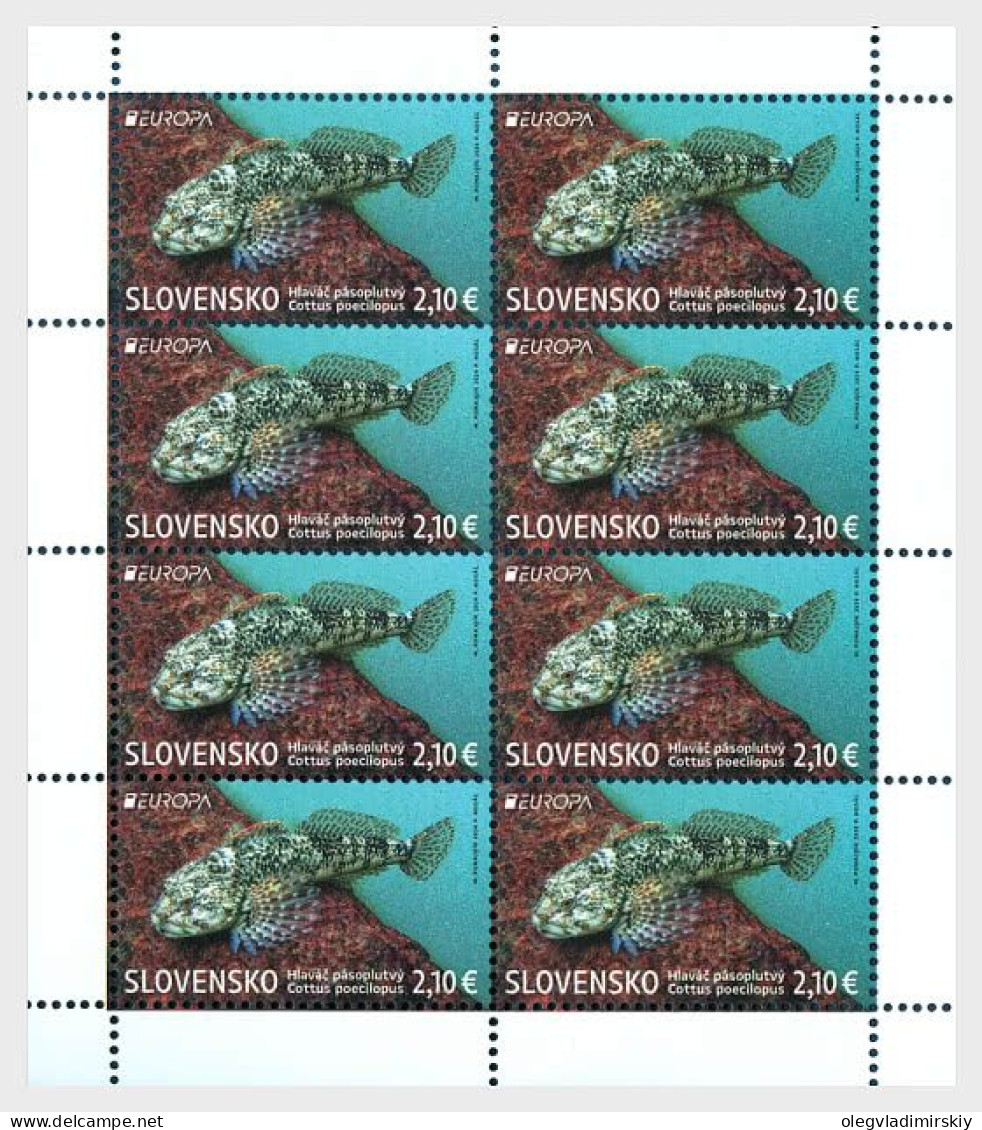 Slovakia 2024 EUROPA CEPT Fauna And Flora Of The Lakes Of The Tatra Mountains Rare Fish Perforated Sheetlet MNH - Hojas Bloque