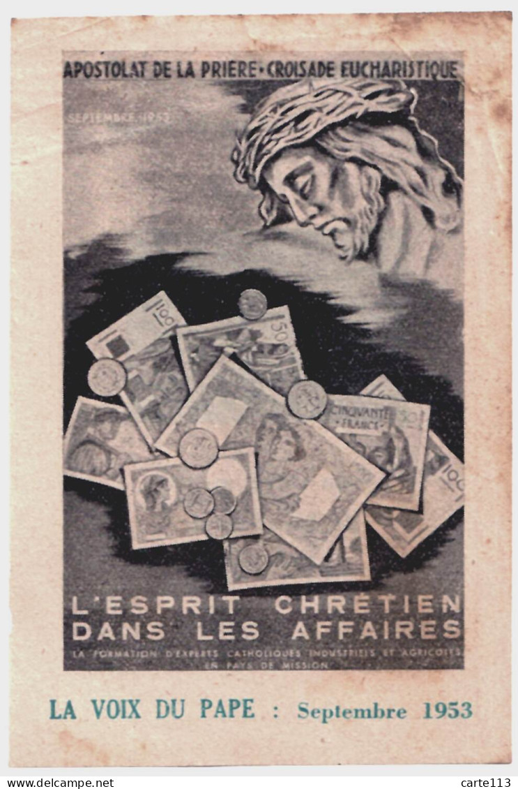 - F28872PAP - RELIGION - Affichette Publicitaire 1954 APOSTOLAT DE LA PRIERE - Bon état - THEMES - Werbung