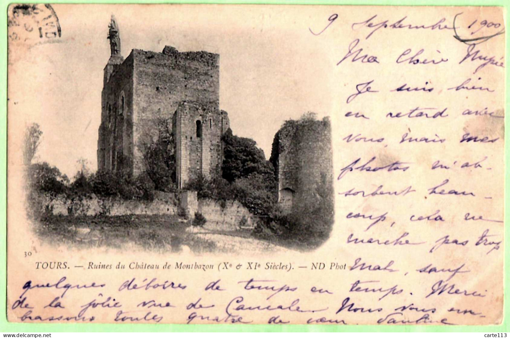 37 - B28861CPA - MONTBAZON - Ruines Du Château - 1900 - Très Bon état - INDRE-ET-LOIRE - Montbazon