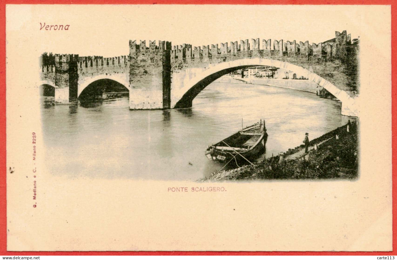 - B28446CPA - VERONA - ITALIA - Ponte Scaligero - Carte Pionniere - Très Bon état - EUROPE - Verona