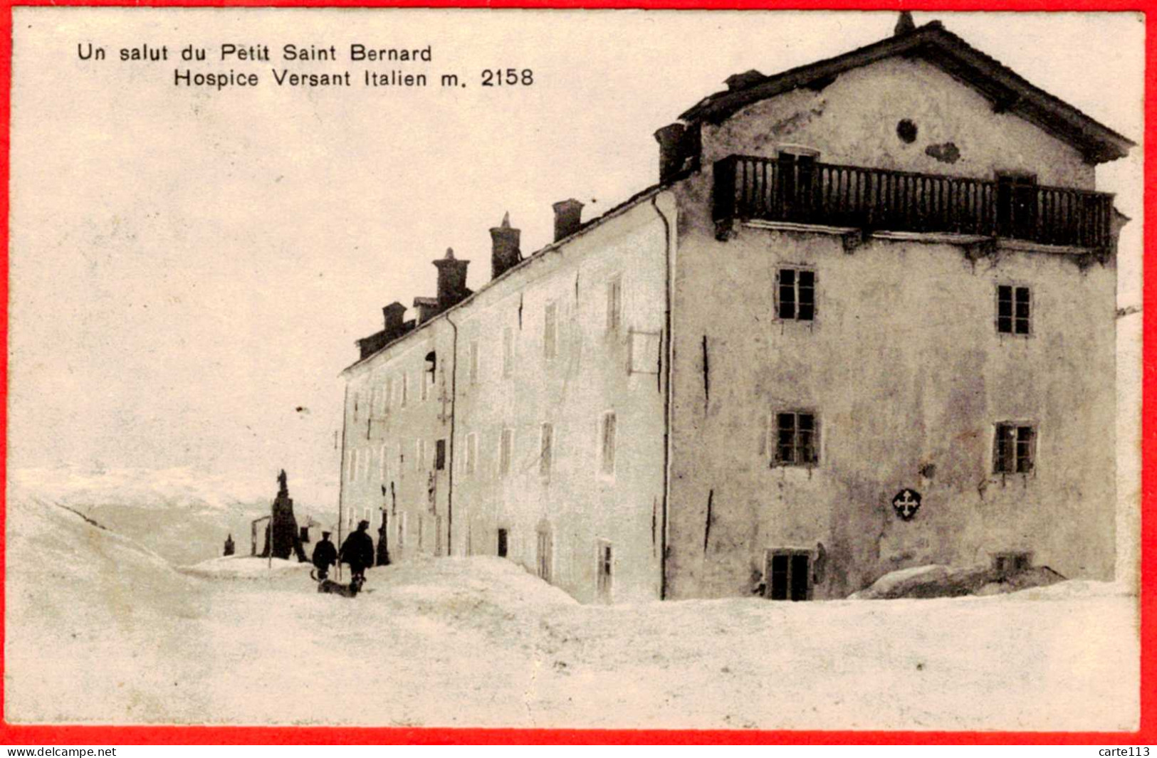 73 - B28438CPA - SEEZ - Un Salut - PETIT SAINT BERNARD - Versant Italien - Très Bon état - SAVOIE - Autres & Non Classés