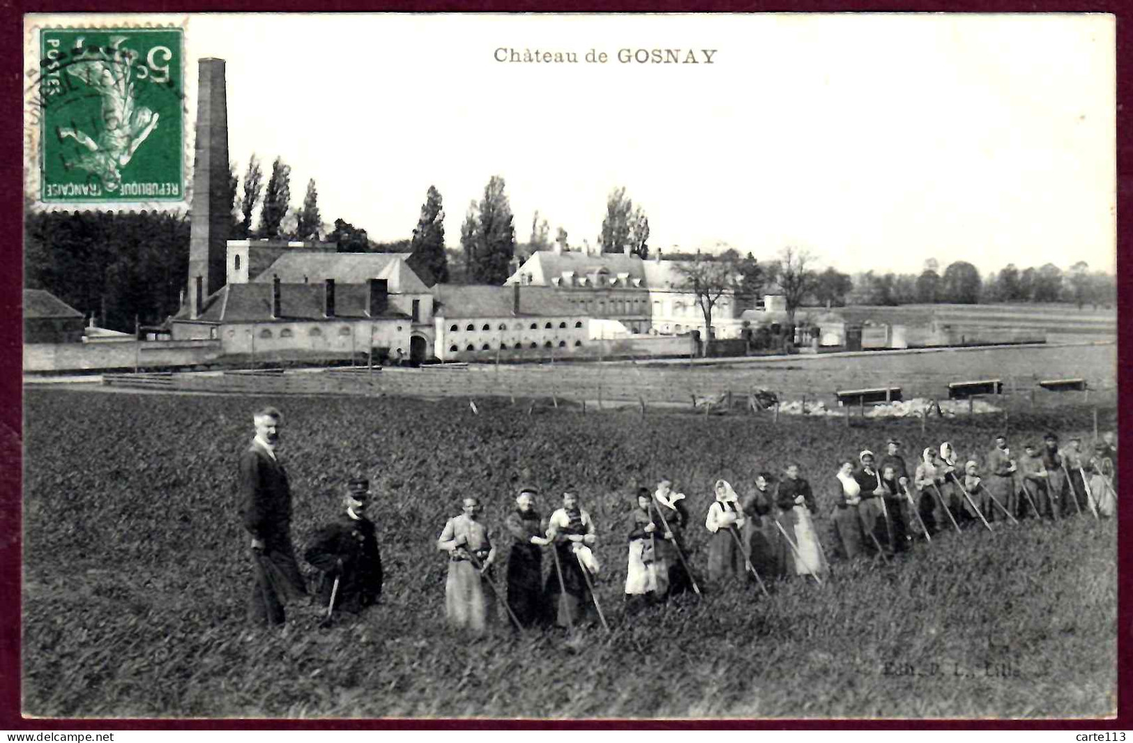 62 - B28341CPA - GOSNAY - Château - Garde Champetre - Très Bon état - PAS-DE-CALAIS - Altri & Non Classificati