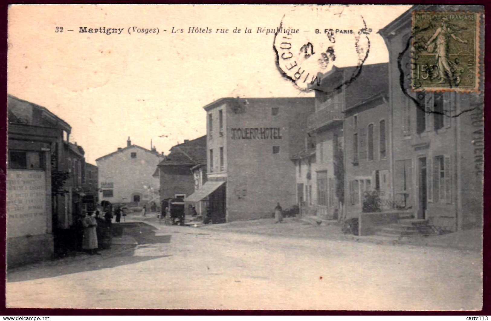 88 - B28340CPA - MARTIGNY - Les Hotels, Rue De La République - Très Bon état - VOSGES - Other & Unclassified