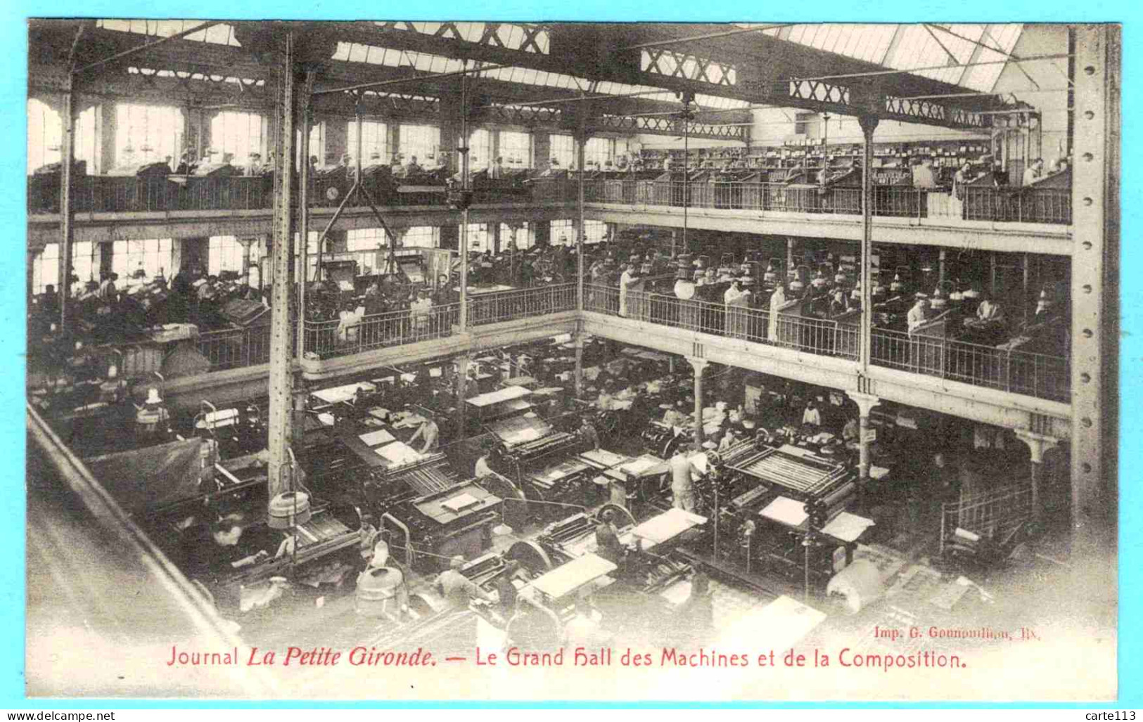 33 - T28317CPA - BORDEAUX - Grand Hall Des Machine Et De La Composition - Journal La Petite Gironde - Très Bon état - GI - Bordeaux