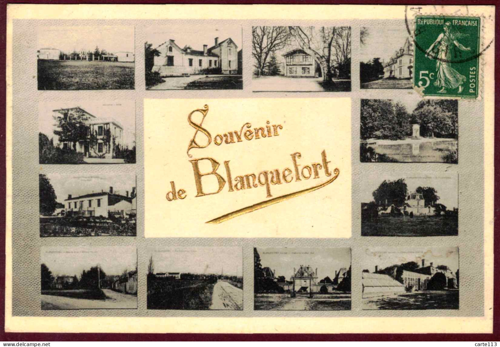 33 - B28248CPA - BLANQUEFORT - Souvenir De .. Carte Multivue -titre Doré Gaufré - Très Bon état - GIRONDE - Blanquefort