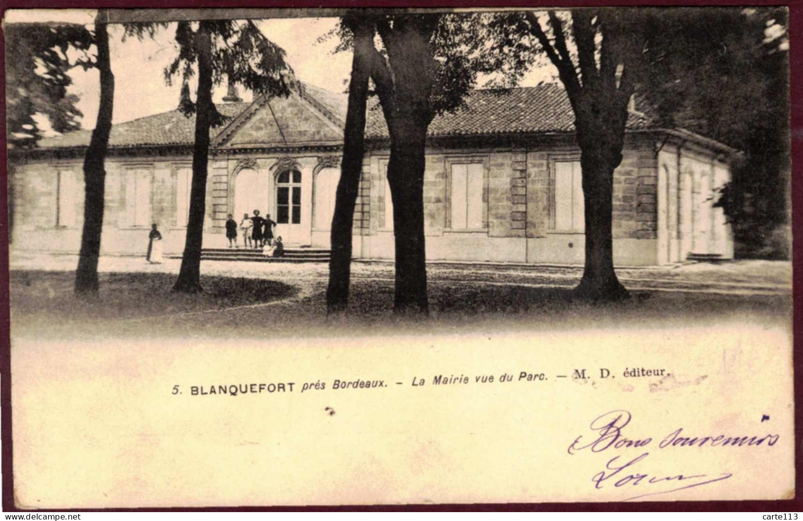 33 - B28256CPA - BLANQUEFORT - La Mairie Vue Du Parc - Carte Pionniere - Très Bon état - GIRONDE - Blanquefort