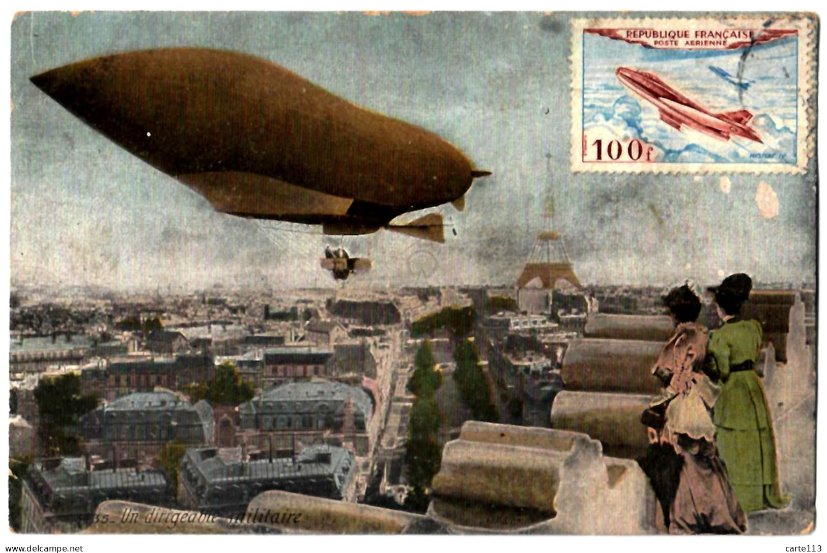 - F28212CPA - AVIATION - Dirigeable Militaire - Paris - Original Entier Postal - Bon état - THEMES - Airships