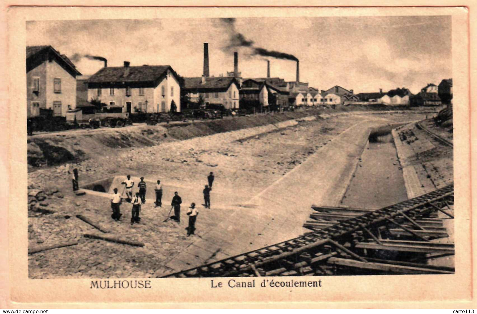 68 - B28058CPA - MULHOUSE - Le Canal D' Ecoulement - Très Bon état - HAUT-RHIN - Mulhouse