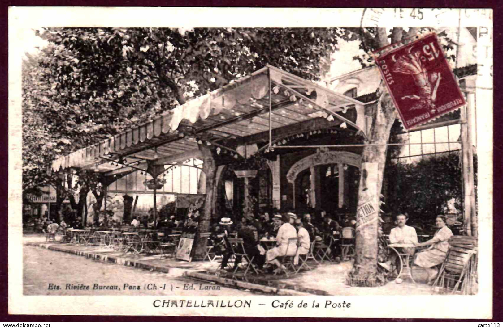 17 - B27862CPA - CHATELLAILLON - Café De La Poste - Très Bon état - CHARENTE-MARITIME - Châtelaillon-Plage