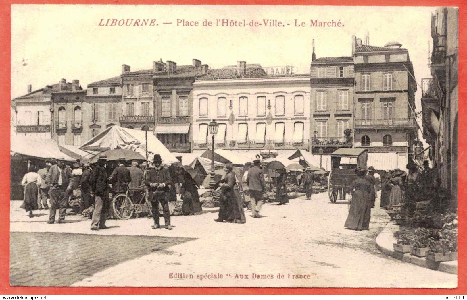 33 - B27823CPA - LIBOURNE - Place De L' Hotel De Ville - Le Marché - Assez Bon état - GIRONDE - Libourne