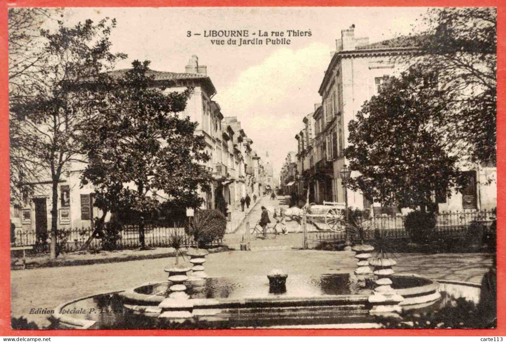 33 - B27806CPA - LIBOURNE - La Rue Thiers Vue Du Jardin Public - Très Bon état - GIRONDE - Libourne