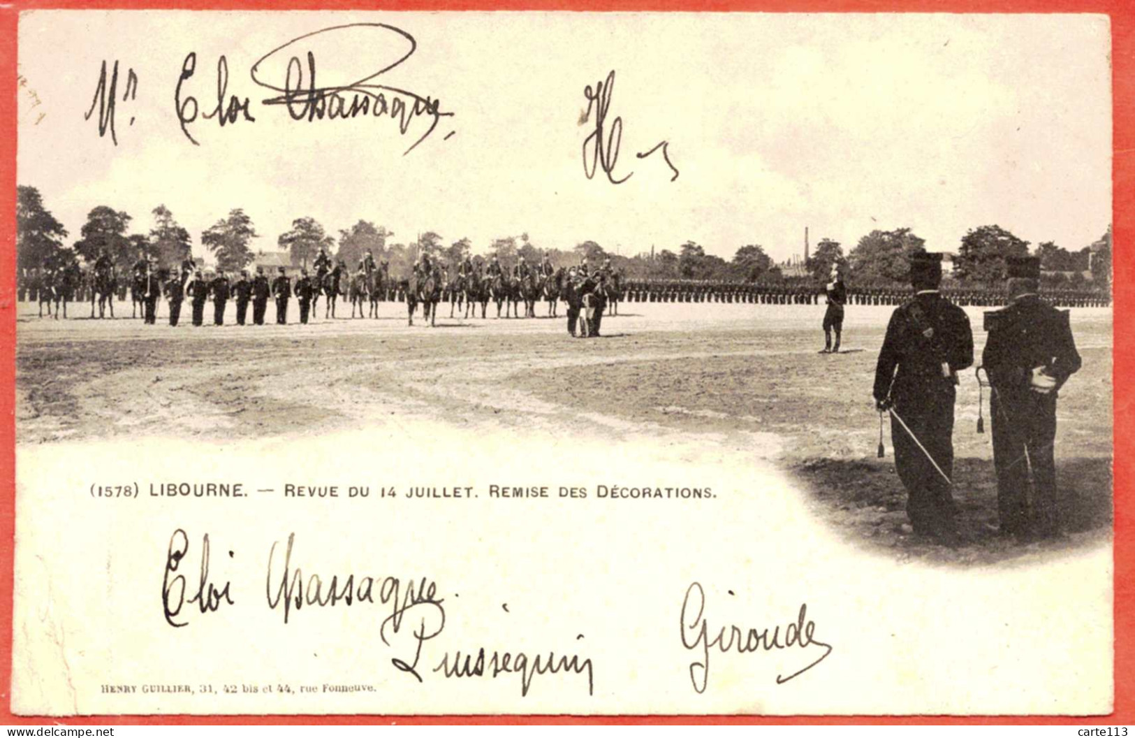 33 - B27795CPA - LIBOURNE - Revue Du 14 Juillet - Remise De Décorations - Bon état - GIRONDE - Libourne