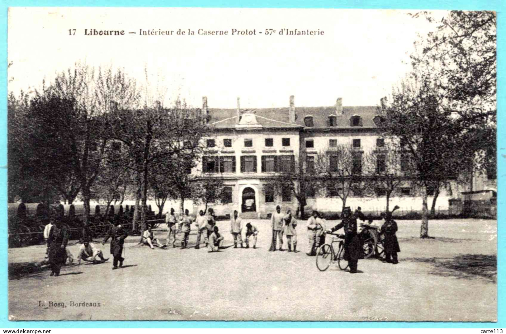 33 - B27796CPA - LIBOURNE - Interieur De La Caserne Protot - 57 E D'infanterie - Très Bon état - GIRONDE - Libourne