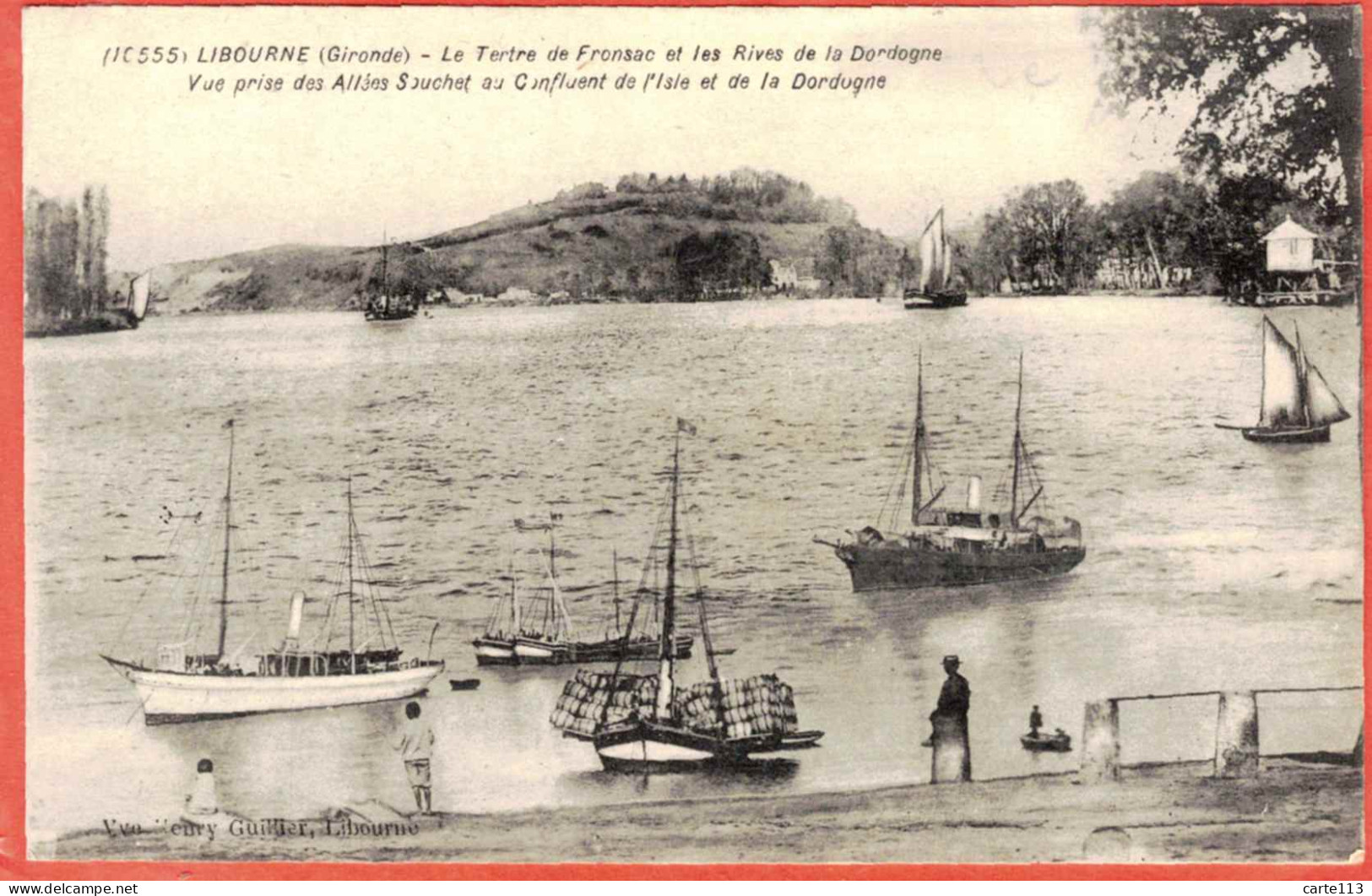 33 - B27794CPA - LIBOURNE - Le Tertre De Fronsac Et Les Rives De La Dordogne - Gabarre - Très Bon état - GIRONDE - Libourne