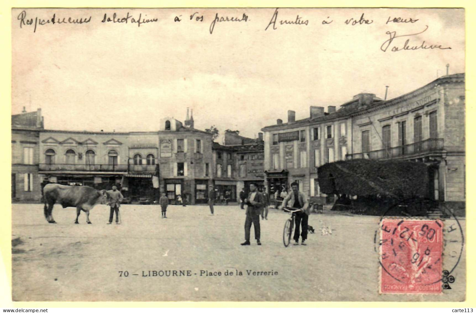 33 - B27784CPA - LIBOURNE - Place De La Verrerie - Bœuf - Très Bon état - GIRONDE - Libourne