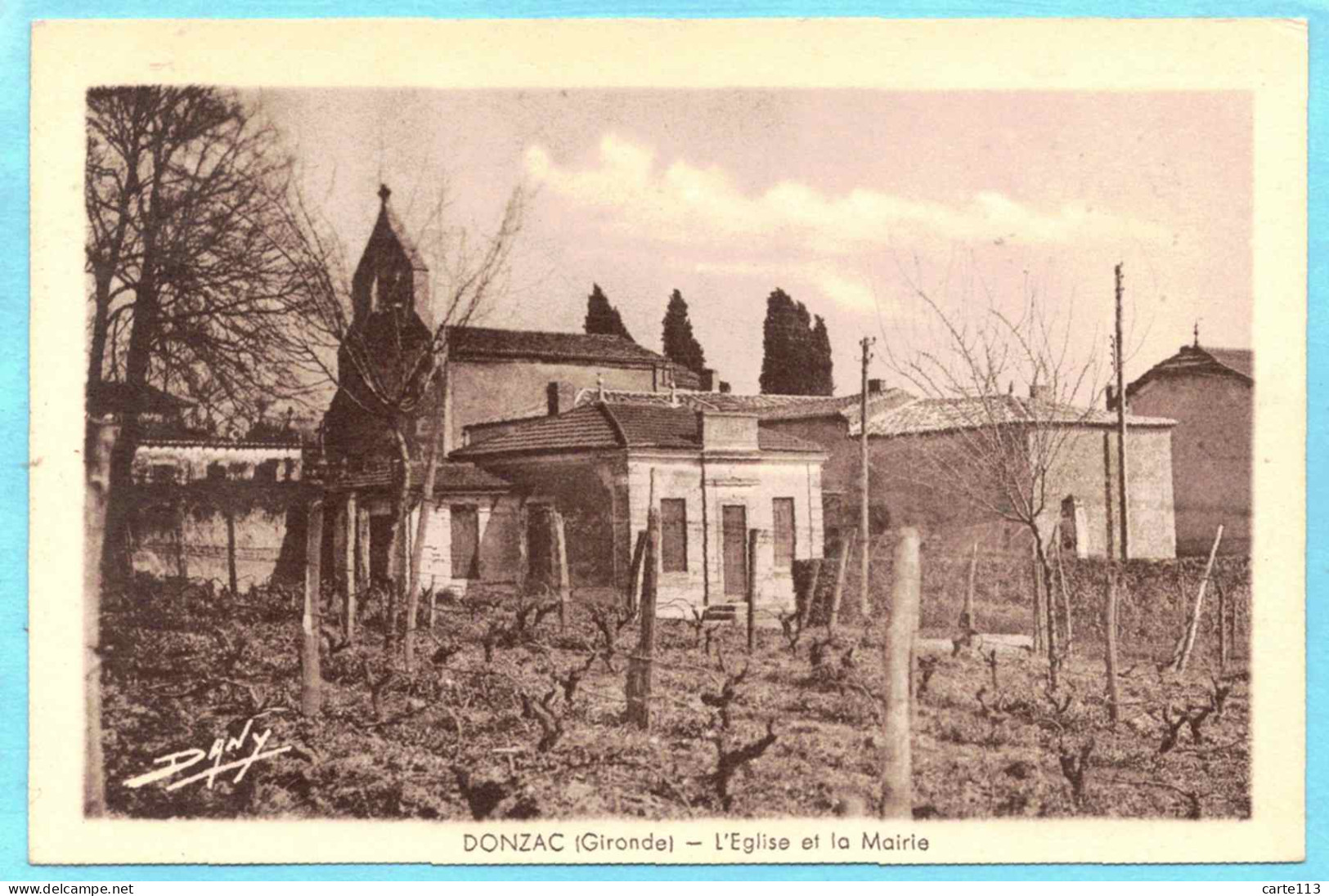 33 - B27734CPA - DONZAC - L' Eglise Et La Mairie - Très Bon état - GIRONDE - Autres & Non Classés