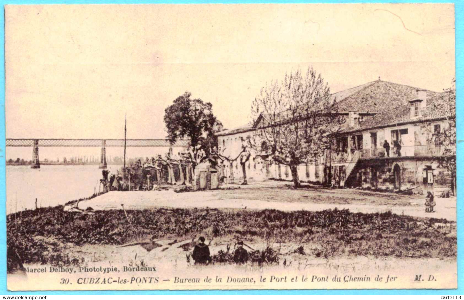 33 - B27731CPA - CUBZAC LES PONTS - Bureau De La Douane - Le Port Et Le Pont - Parfait état - GIRONDE - Cubzac-les-Ponts