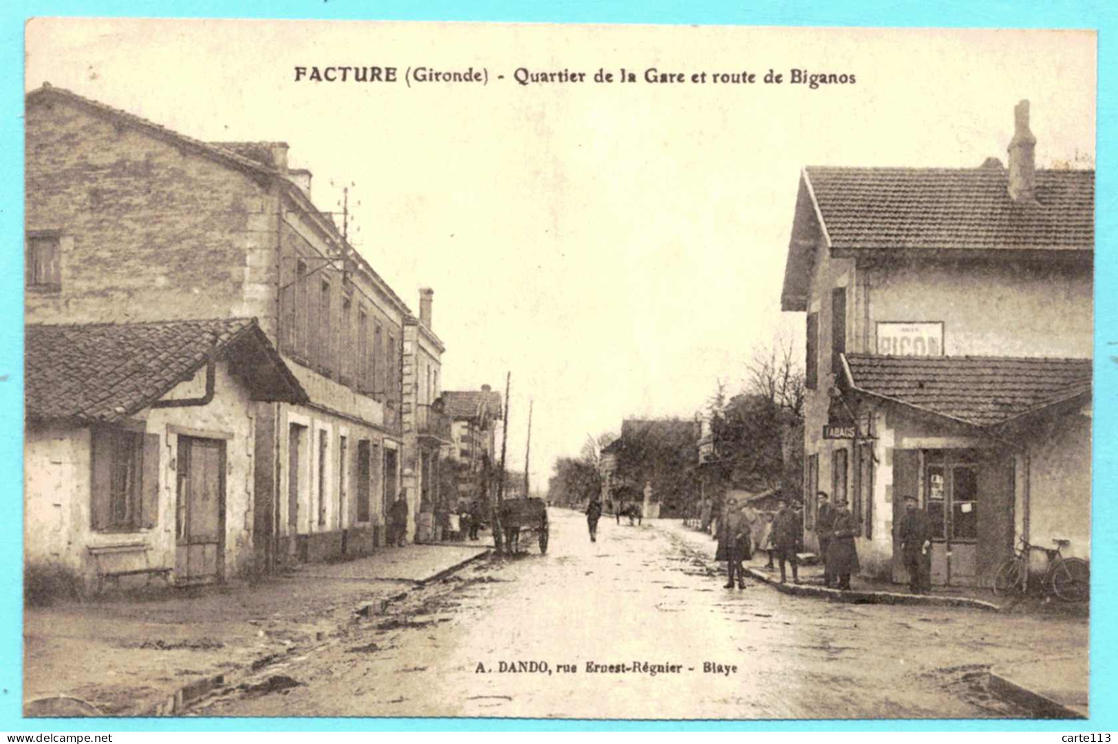 33 - B27720CPA - FACTURE - Quartier De La Gare Et Route De BIGANOS - Bon état - GIRONDE - Autres & Non Classés