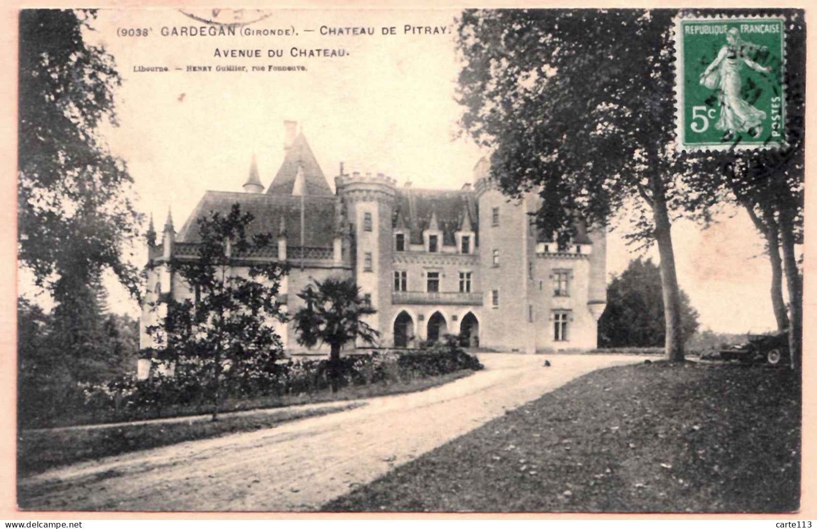 33 - B27700CPA - GARDEGAN - Chateau De Pitray  - Avenue Du Château - Très Bon état - GIRONDE - Autres & Non Classés