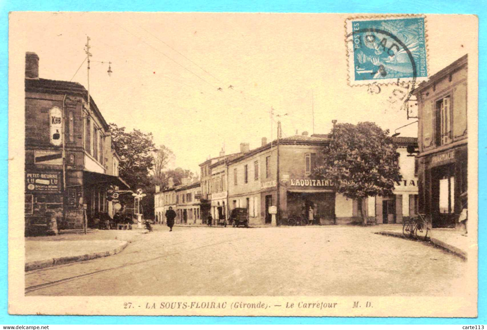 33 - B27689CPA - FLOIRAC - LA  SOUYS - Le Carrefour - Pompe Essence - Très Bon état - GIRONDE - Autres & Non Classés