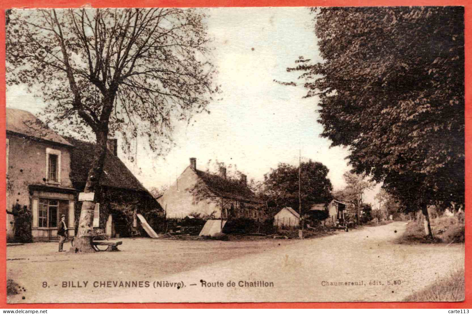 58 - B27172CPA - BILLY CHEVANNES - Route De Chatillon - Très Bon état - NIEVRE - Other & Unclassified