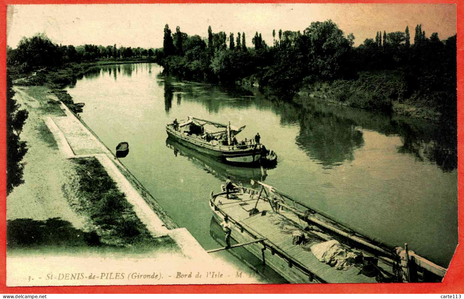 33 - B27162CPA - SAINT ST DENIS DE PILES - Bord De L' Isle - Péniches - Assez Bon état - GIRONDE - Autres & Non Classés