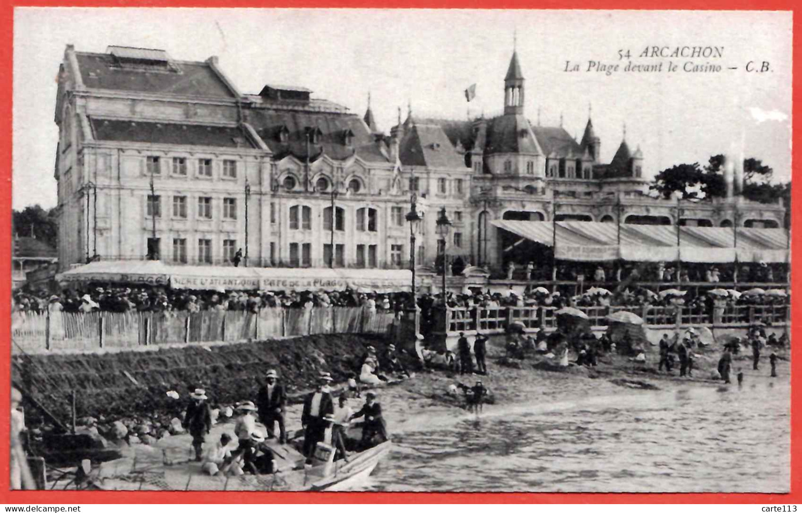 33 - B26907CPA - ARCACHON - La Plage Et Le Casino - Café De La Plage - Très Bon état - GIRONDE - Arcachon