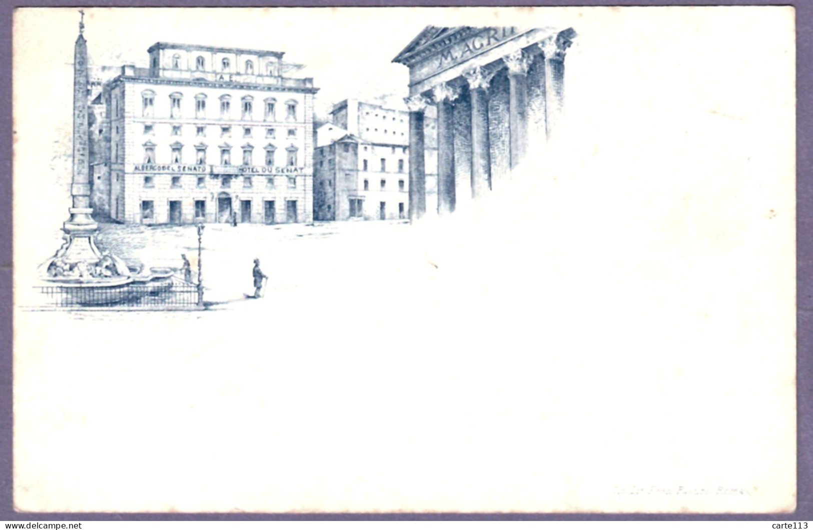 - B26882CPA - ROMA - Italie - Albergo Del  Senato - Gravure  Pastini - Carte Pionniere - Très Bon état - EUROPE - Cafés, Hôtels & Restaurants