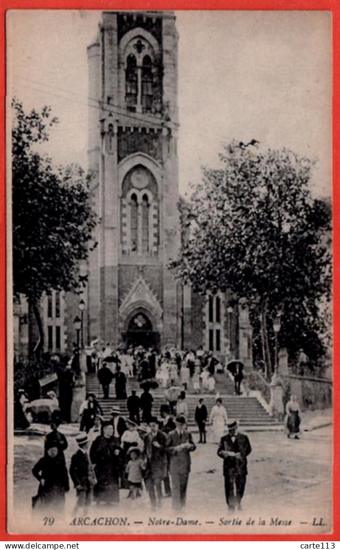 33 - B26833CPA - ARCACHON - Eglise Notre Dame - Sortie De La Messe - Très Bon état - GIRONDE - Arcachon