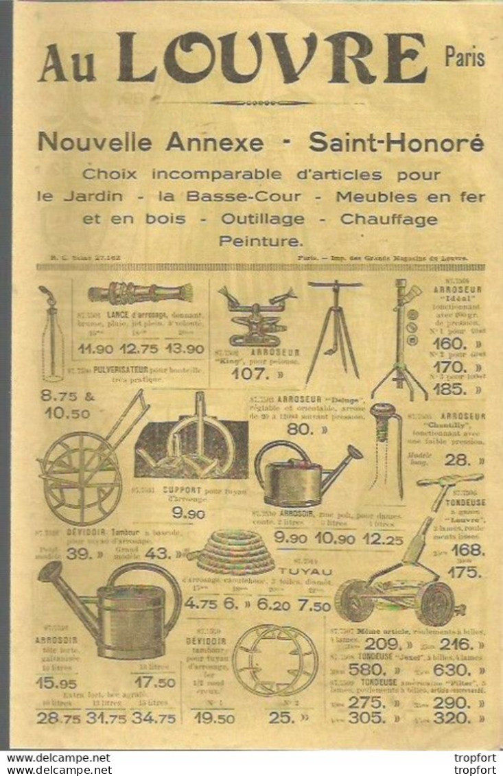 Vintage CK / Feuillet CATALOGUE Ancien LE LOUVRE Jardinage CUISINIERE RUCHE Pigeonnier JARDIN - Reclame