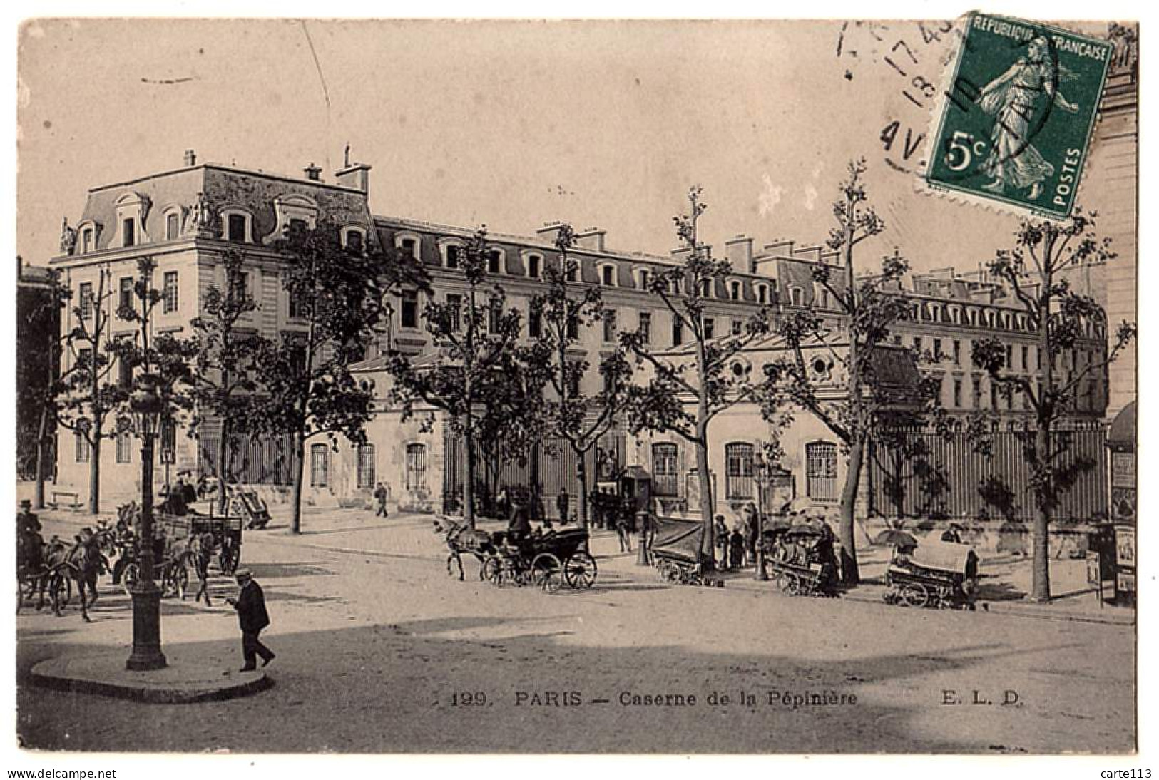 75 - B20291CPA - PARIS - ARR. 08 - Caserne De La Pepiniere - Bon état - PARIS - Paris (08)