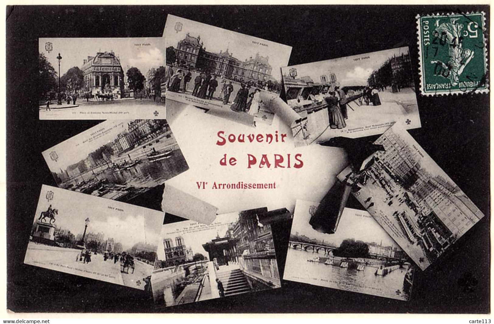 75 - B20200CPA - PARIS - ARR.06 - Souvenir - Carte Vues Multiples - Très Bon état - PARIS - Paris (06)