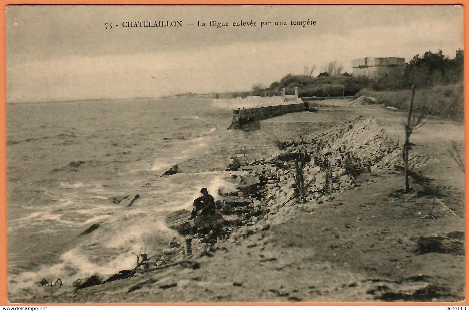 17 - B34200CPA - CHATELAILLON - La Digue Enlevée Par Une Tempête - Très Bon état - CHARENTE-MARITIME - Châtelaillon-Plage