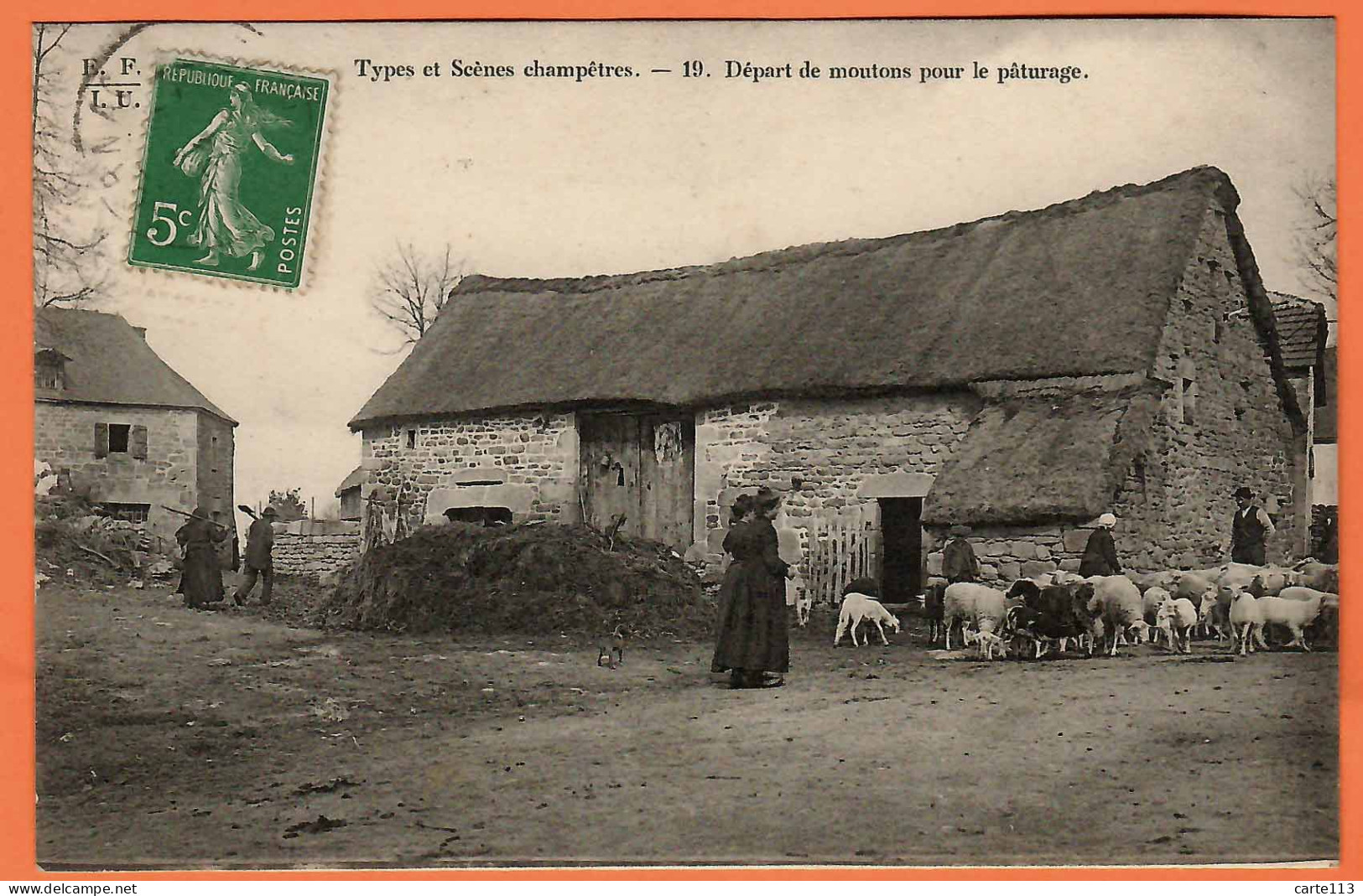 19 - B34502CPA - SCENES ET TYPES CHAMPETRES - Depart De Moutons Pour Le Paturage - Très Bon état - CORREZE - Sonstige & Ohne Zuordnung