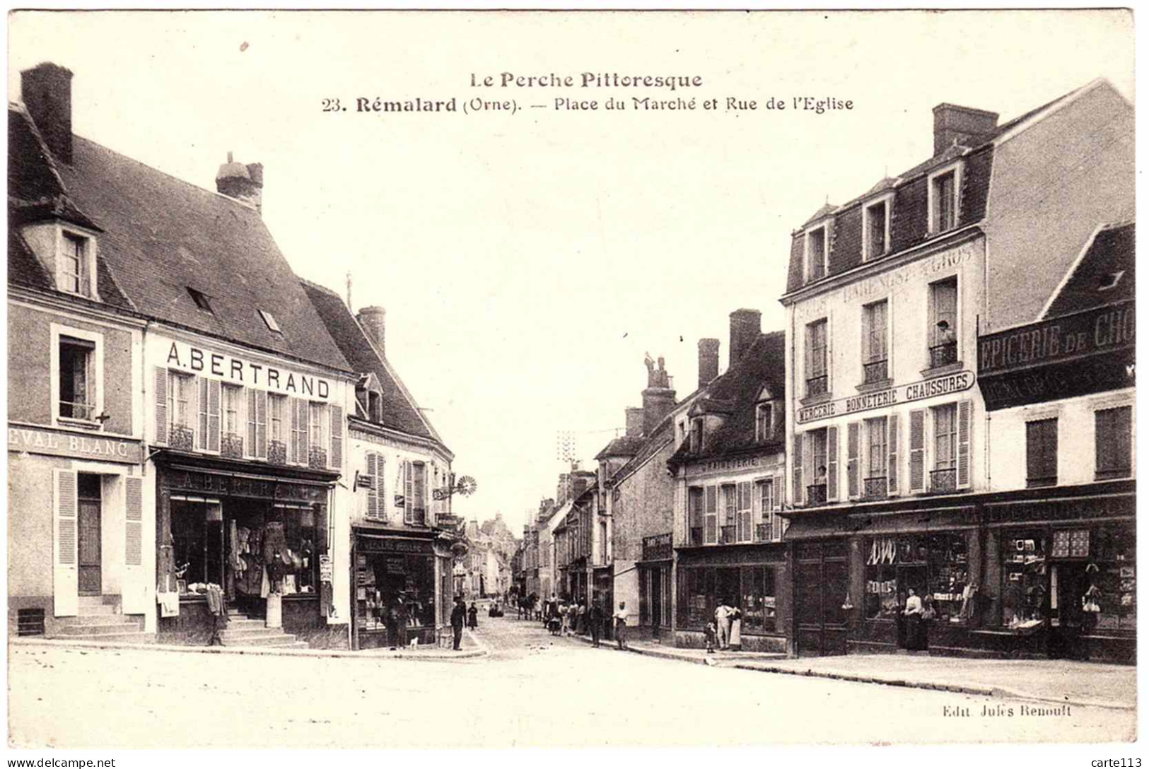 61 - B33638CPA - REMALARD - Place Du Marché -Rue Eglise - Très Bon état - ORNE - Remalard