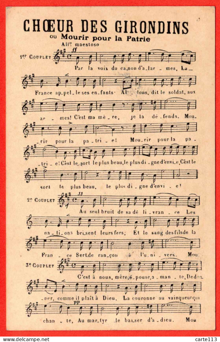 33 - B29449CPA - BORDEAUX - MUS - Chœur Des GIRONDINS - Mourir Pour La Patrie - Très Bon état - GIRONDE - Bordeaux