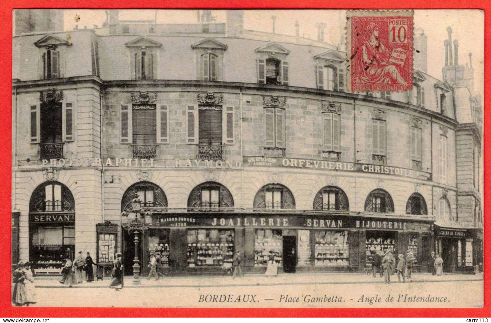 33 - B29444CPA - BORDEAUX - MAG - Place Gambetta, Intendance - Bijouterie SERVAN - Très Bon état - GIRONDE - Bordeaux