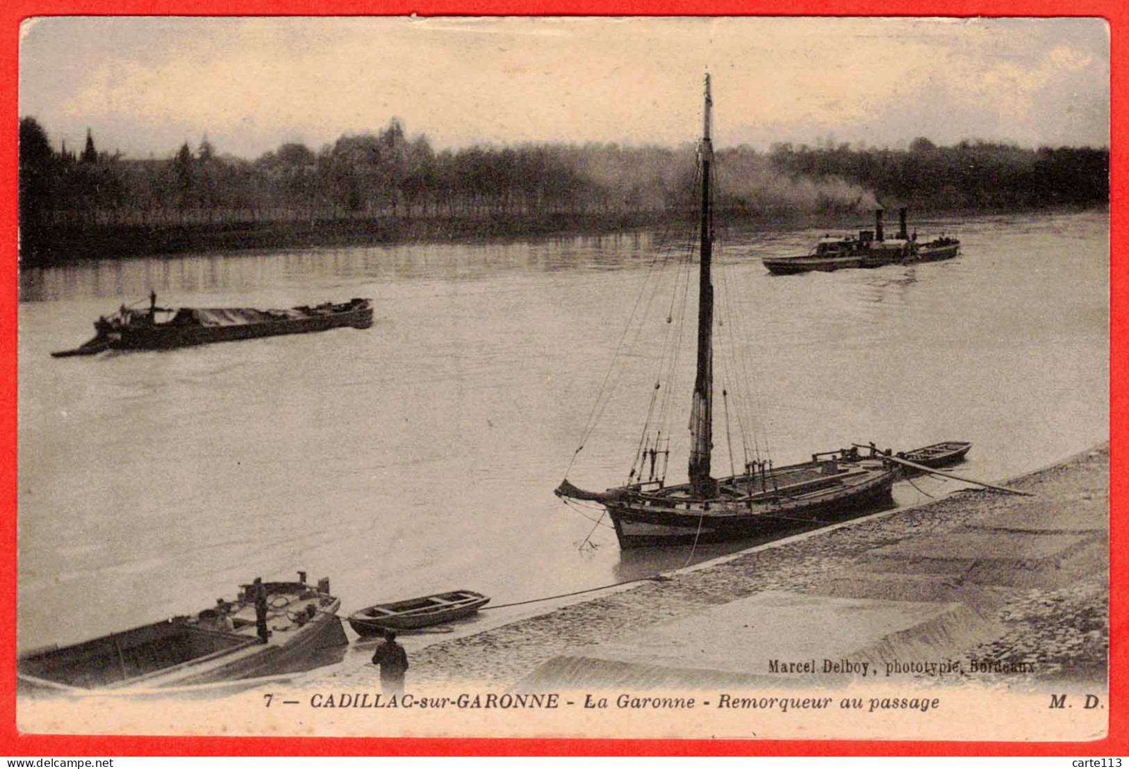 33 - B29290CPA - CADILLAC SUR GARONNE - La Garonne - Un Remorqueur De Passage - Très Bon état - GIRONDE - Cadillac