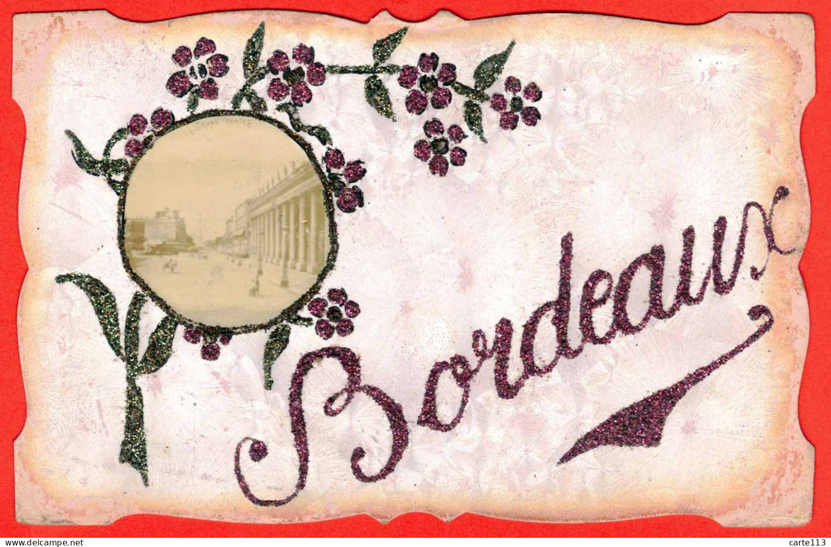 33 - B29177CPA - BORDEAUX FANTAISIE - Mini Photo, Paillettes - Bon état - GIRONDE - Bordeaux